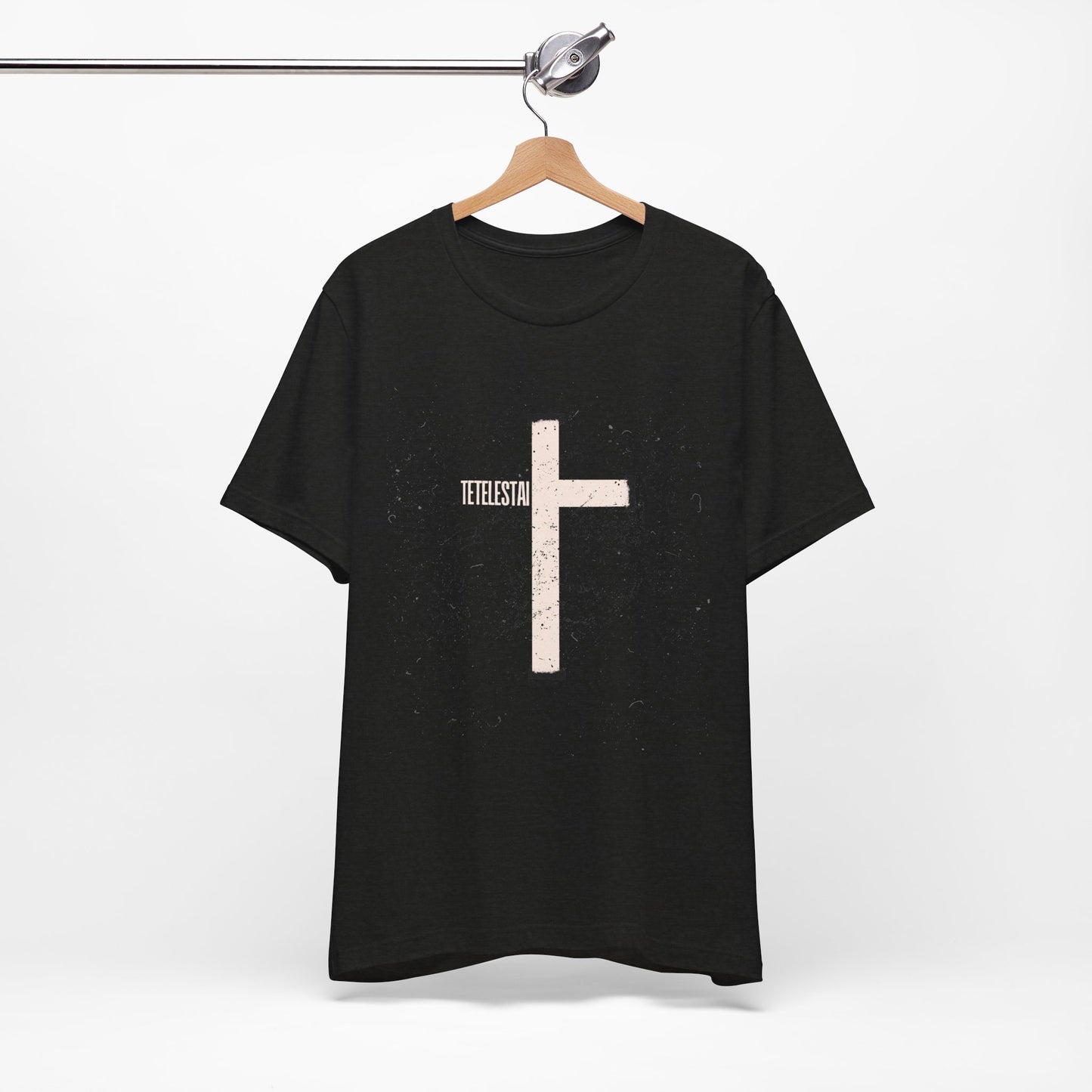 "Tetelestai" Distressed Cross Tee – Faith Worn Boldly