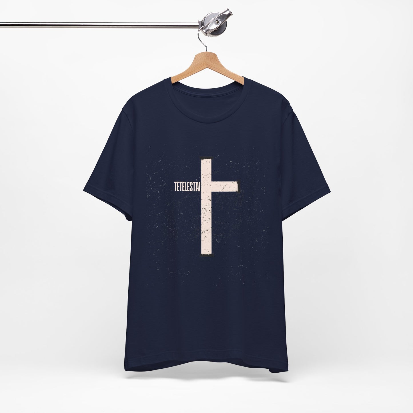 "Tetelestai" Distressed Cross Tee – Faith Worn Boldly