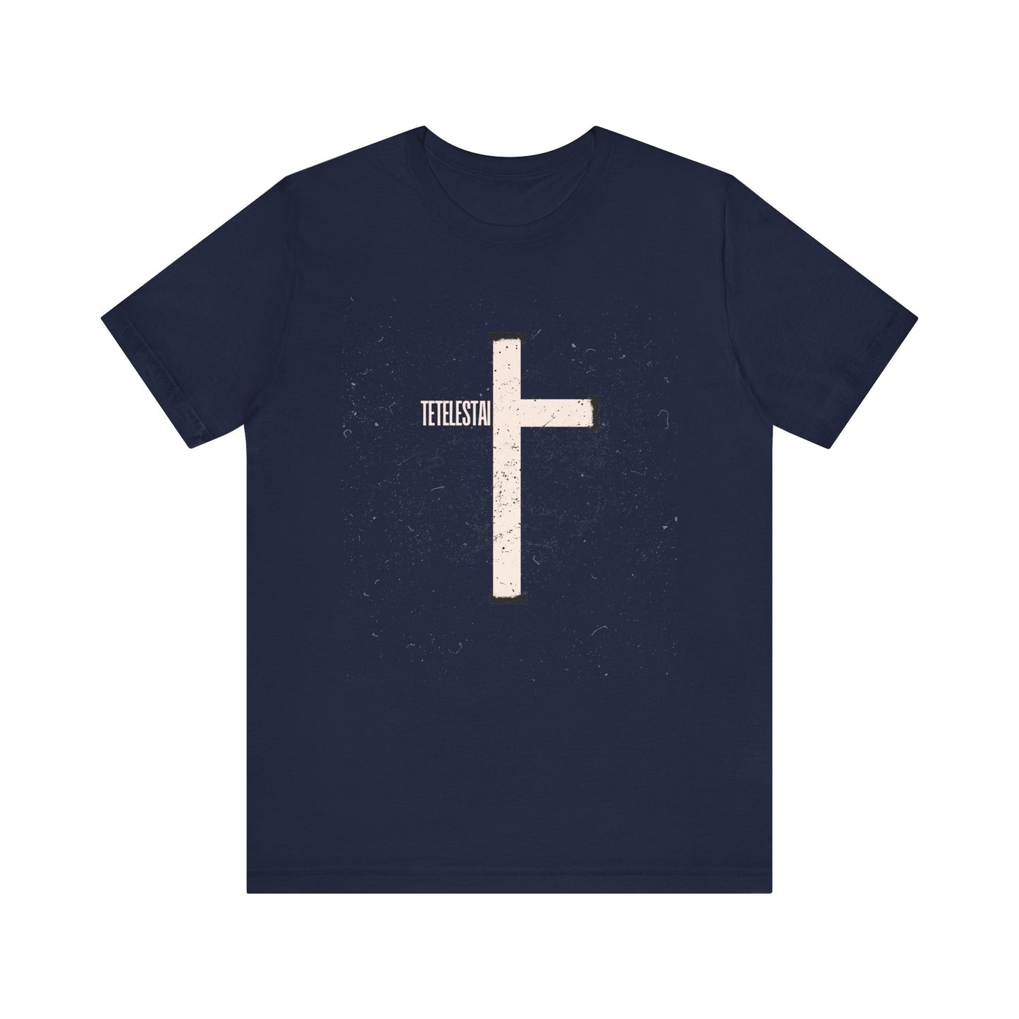 "Tetelestai" Distressed Cross Tee – Faith Worn Boldly