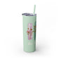 Floral Inspirational Skinny Tumbler with Straw - 20oz - Perfect for Gifts & Daily Use