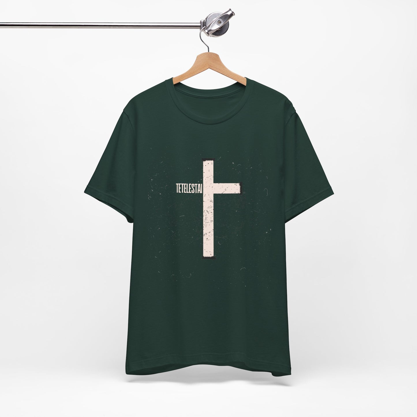 "Tetelestai" Distressed Cross Tee – Faith Worn Boldly