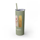 Floral Inspirational Skinny Tumbler with Straw - 20oz - Perfect for Gifts & Daily Use