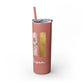Floral Inspirational Skinny Tumbler with Straw - 20oz - Perfect for Gifts & Daily Use