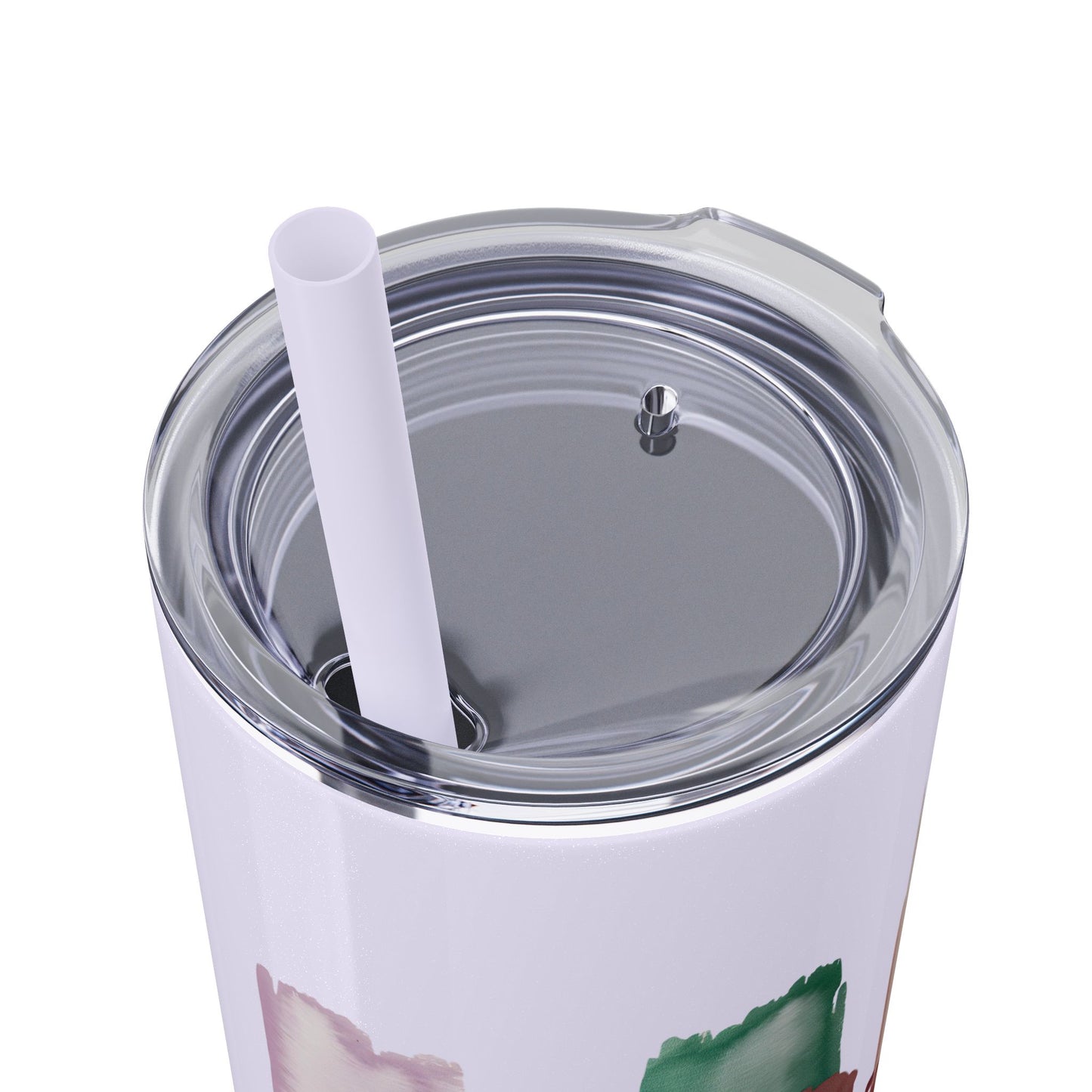 Floral Inspirational Skinny Tumbler with Straw - 20oz - Perfect for Gifts & Daily Use