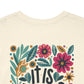 Inspirational Floral Unisex Heavy Cotton Tee - "It Is Finished"