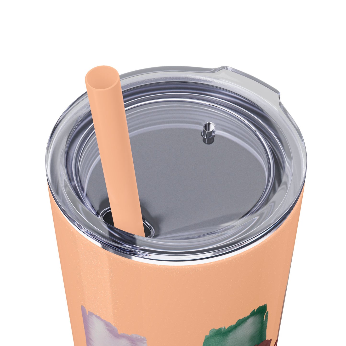 Floral Inspirational Skinny Tumbler with Straw - 20oz - Perfect for Gifts & Daily Use