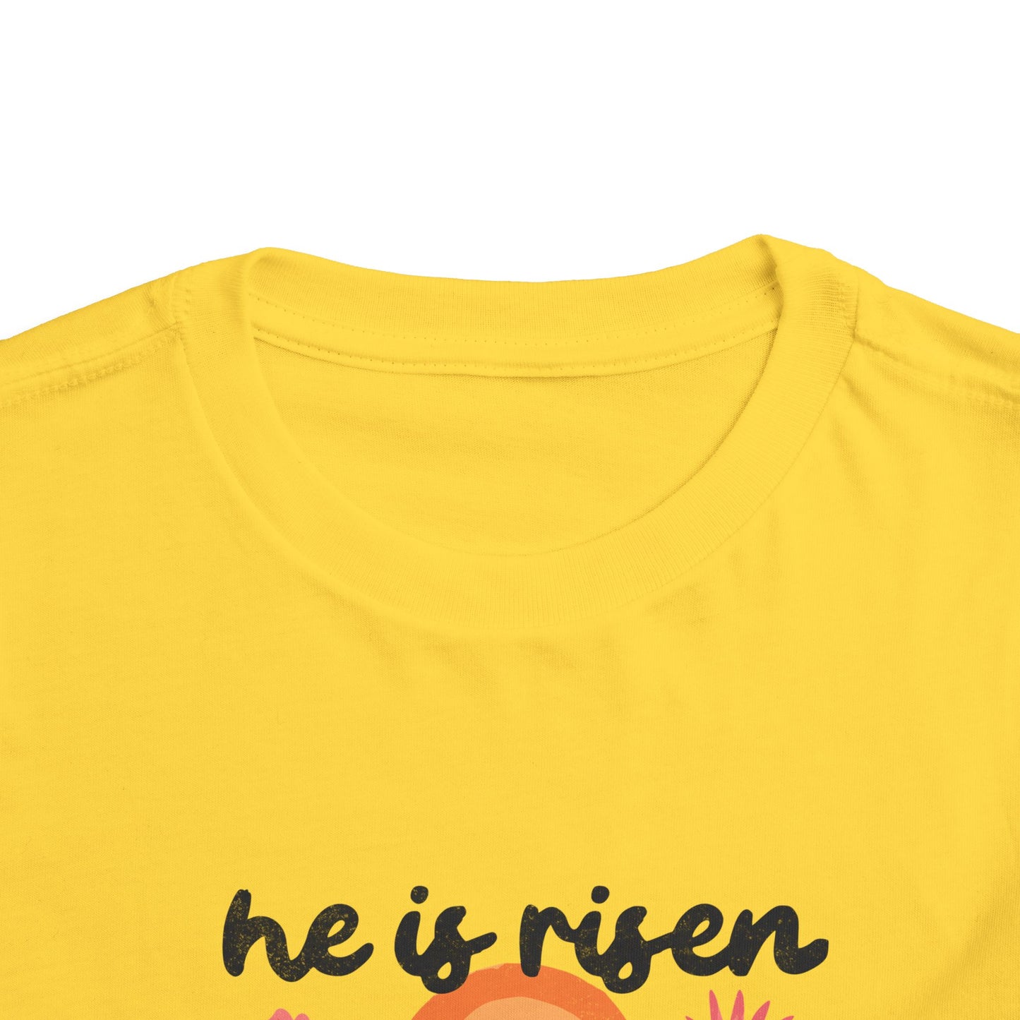 Toddler Short Sleeve Tee - "He is Risen, Jesus Lives" Inspirational Design