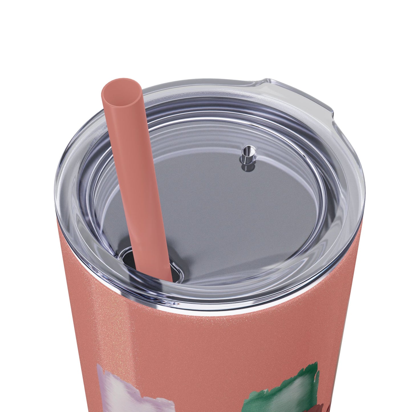 Floral Inspirational Skinny Tumbler with Straw - 20oz - Perfect for Gifts & Daily Use