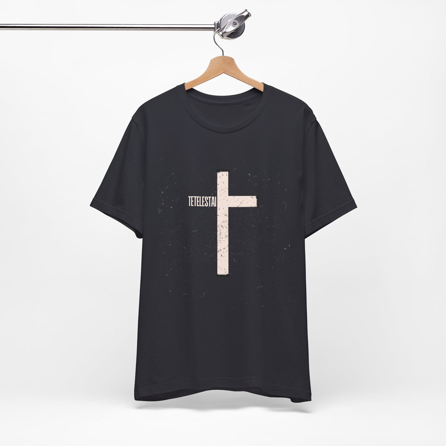"Tetelestai" Distressed Cross Tee – Faith Worn Boldly