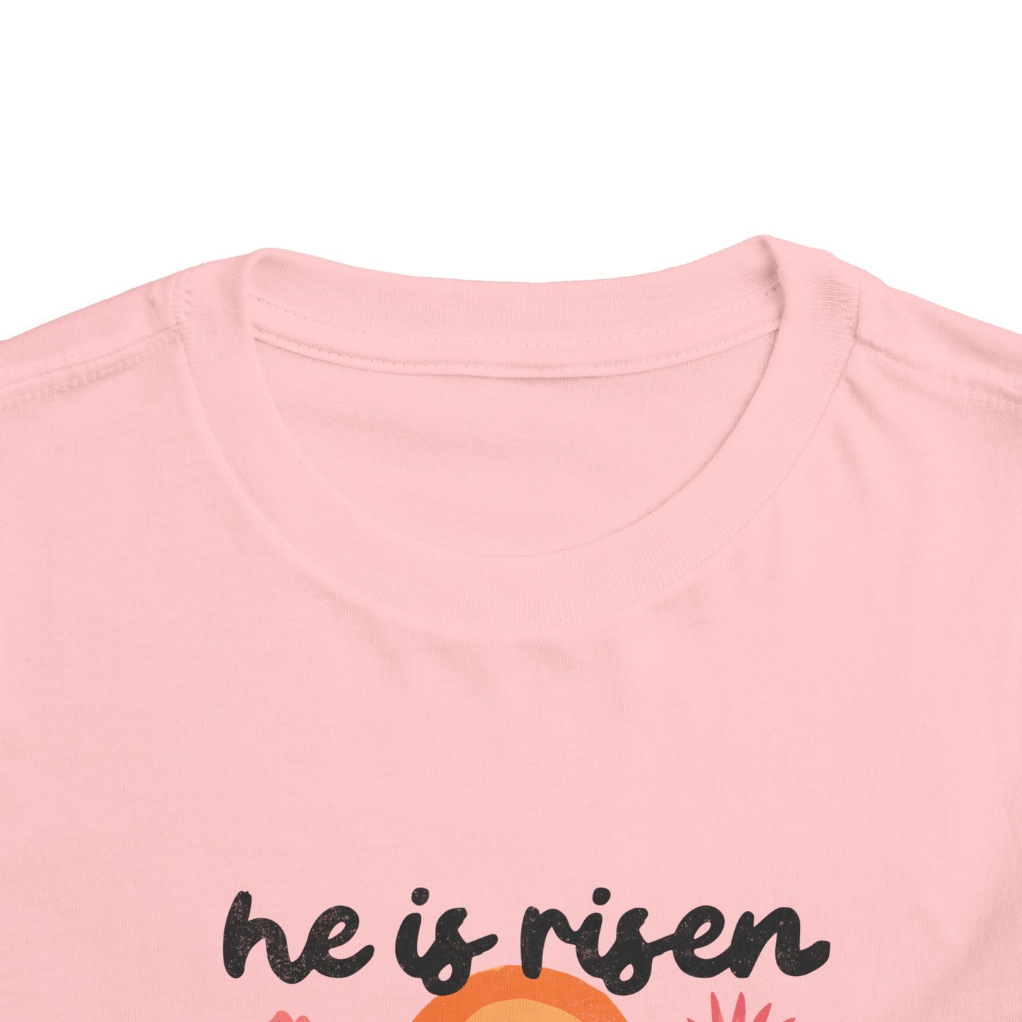 Toddler Short Sleeve Tee - "He is Risen, Jesus Lives" Inspirational Design