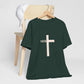 "Tetelestai" Distressed Cross Tee – Faith Worn Boldly