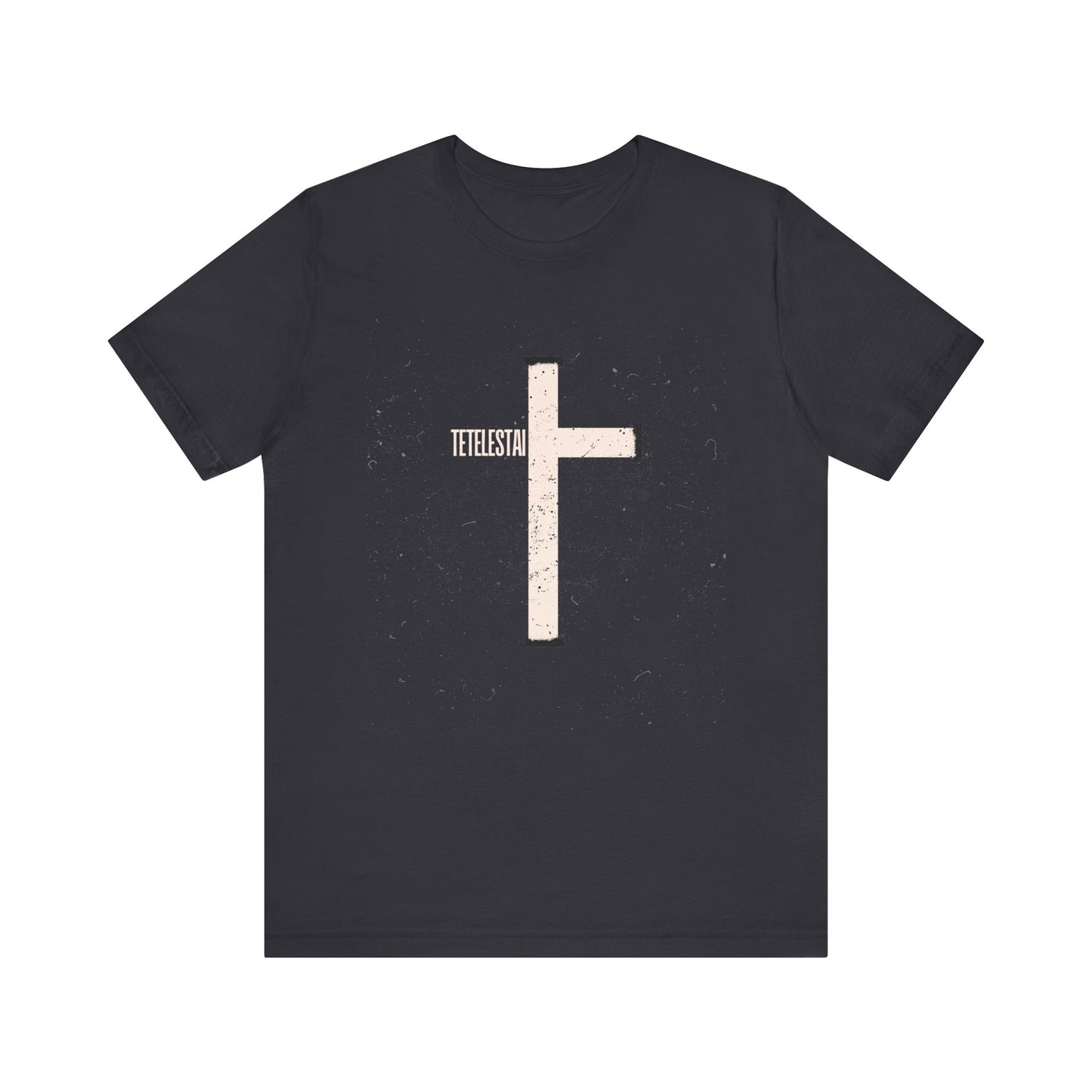 "Tetelestai" Distressed Cross Tee – Faith Worn Boldly
