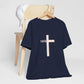 "Tetelestai" Distressed Cross Tee – Faith Worn Boldly