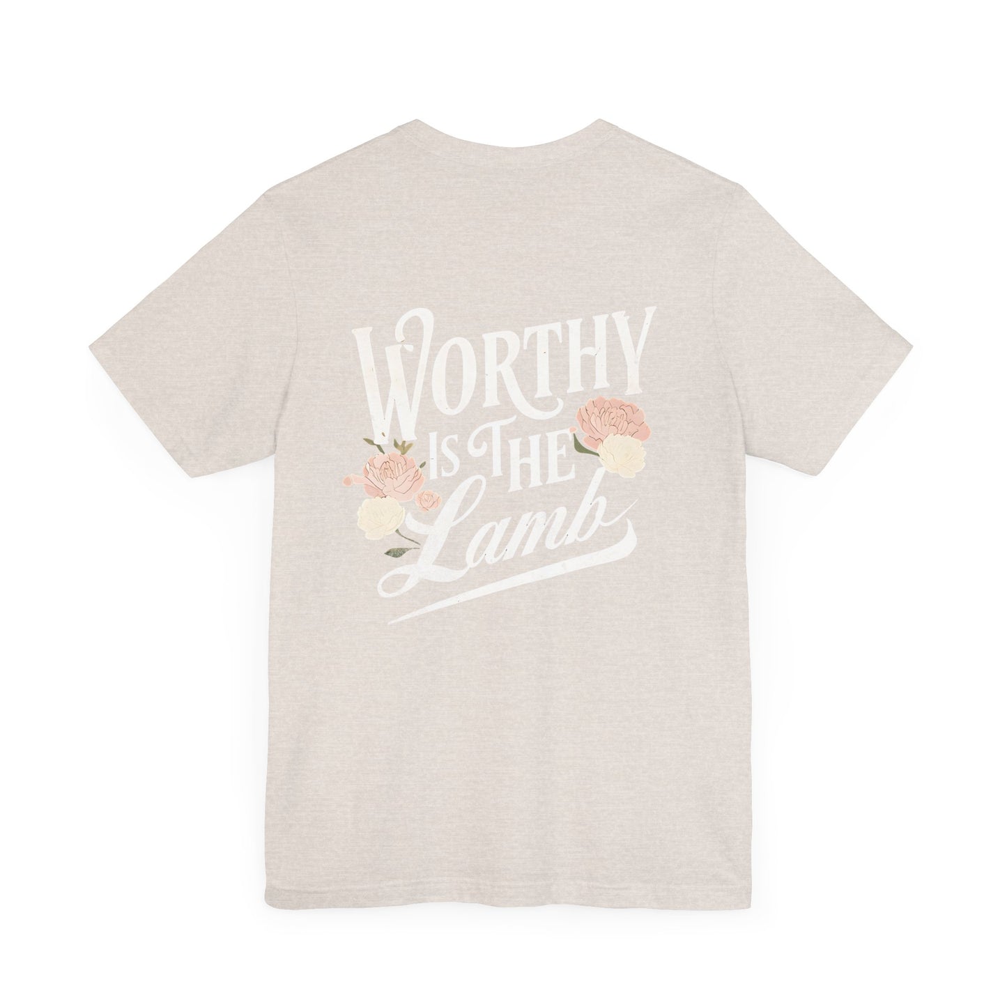 Worthy is the Lamb Floral Unisex Tee - Inspirational Short Sleeve Shirt