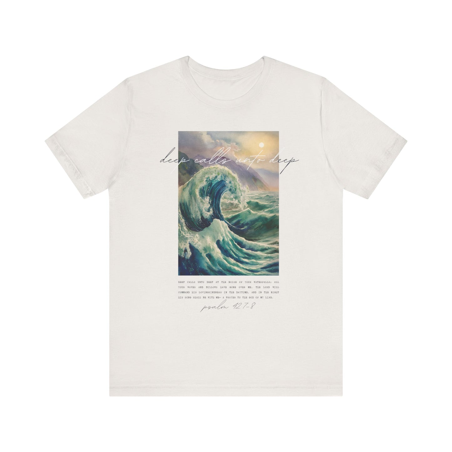 Ocean Wave Inspirational Unisex Jersey Tee - Deep Calls Unto Deep