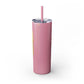 Floral Inspirational Skinny Tumbler with Straw - 20oz - Perfect for Gifts & Daily Use