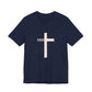 "Tetelestai" Distressed Cross Tee – Faith Worn Boldly