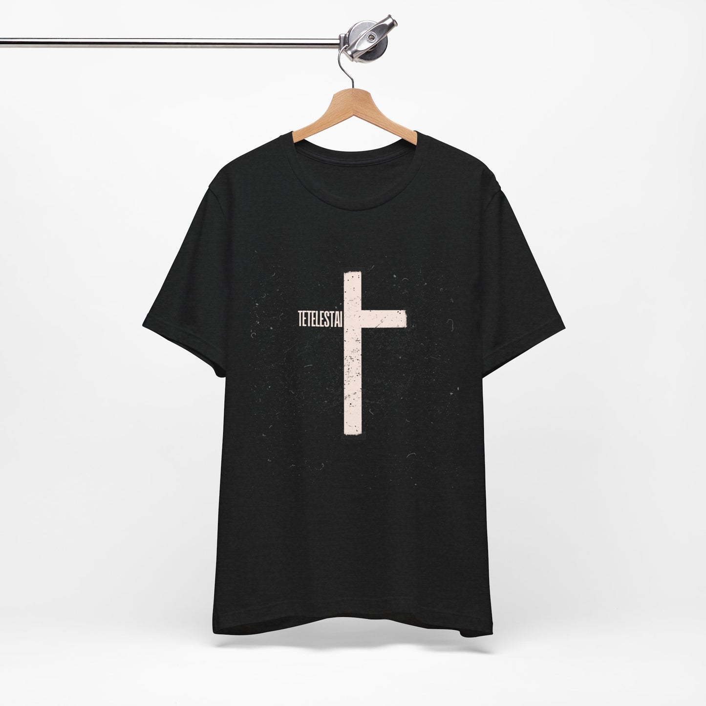 "Tetelestai" Distressed Cross Tee – Faith Worn Boldly