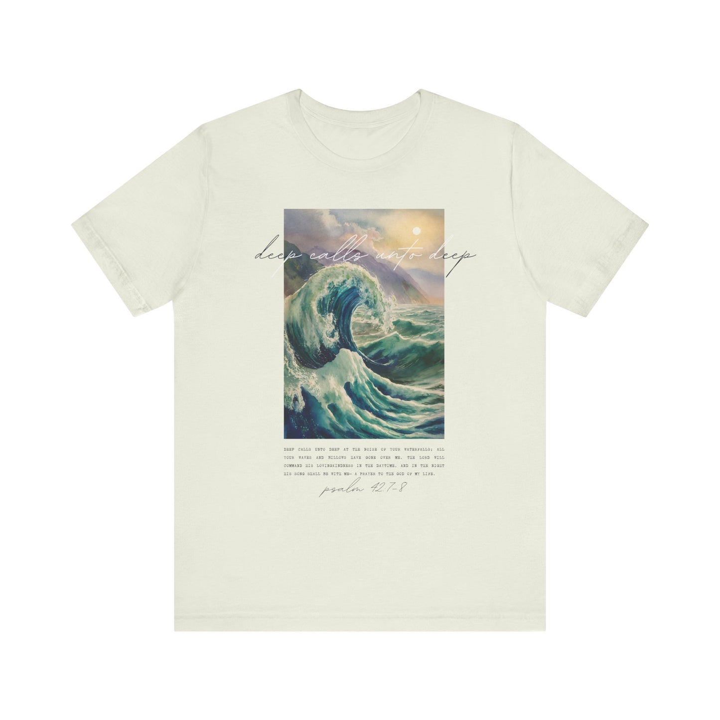 Ocean Wave Inspirational Unisex Jersey Tee - Deep Calls Unto Deep