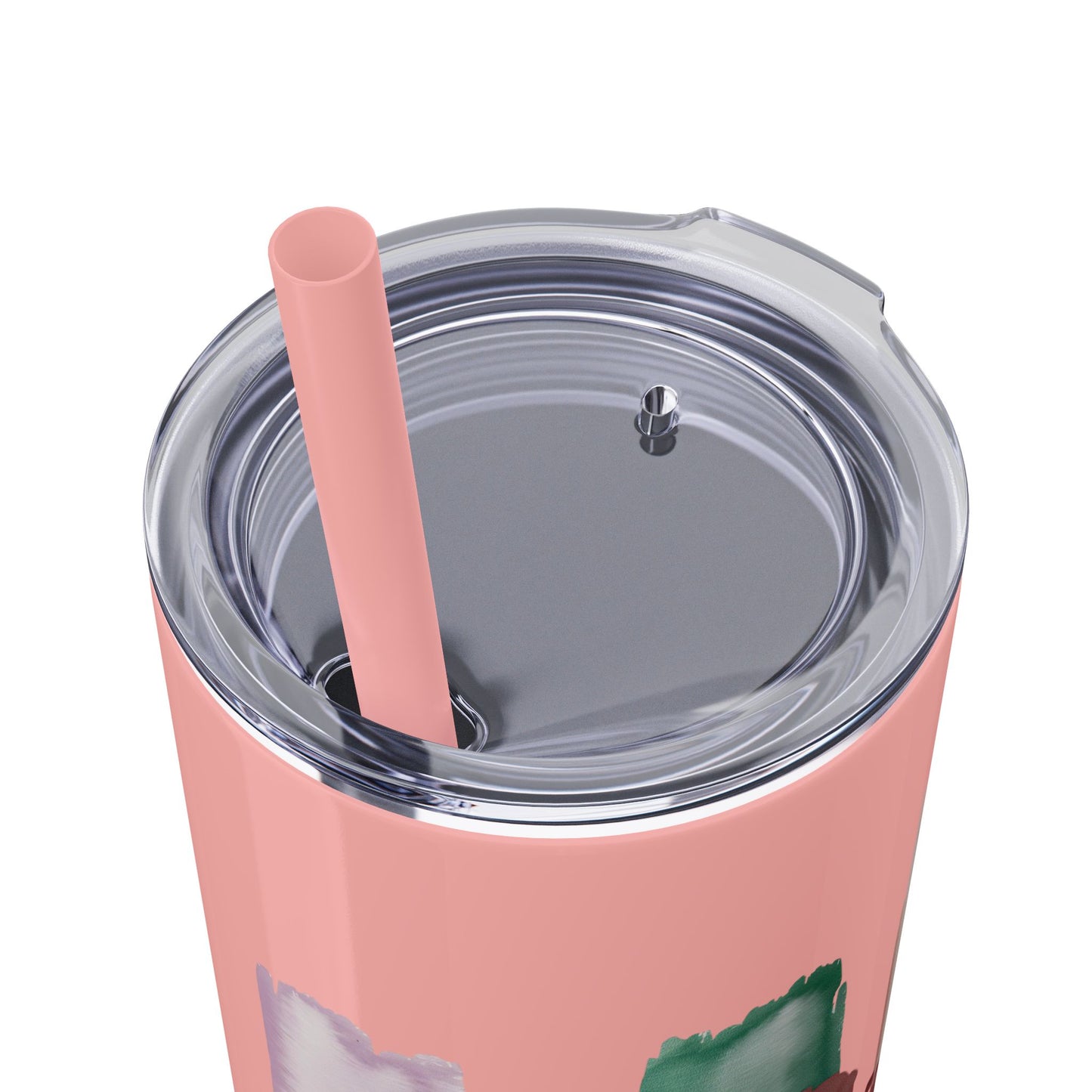 Floral Inspirational Skinny Tumbler with Straw - 20oz - Perfect for Gifts & Daily Use