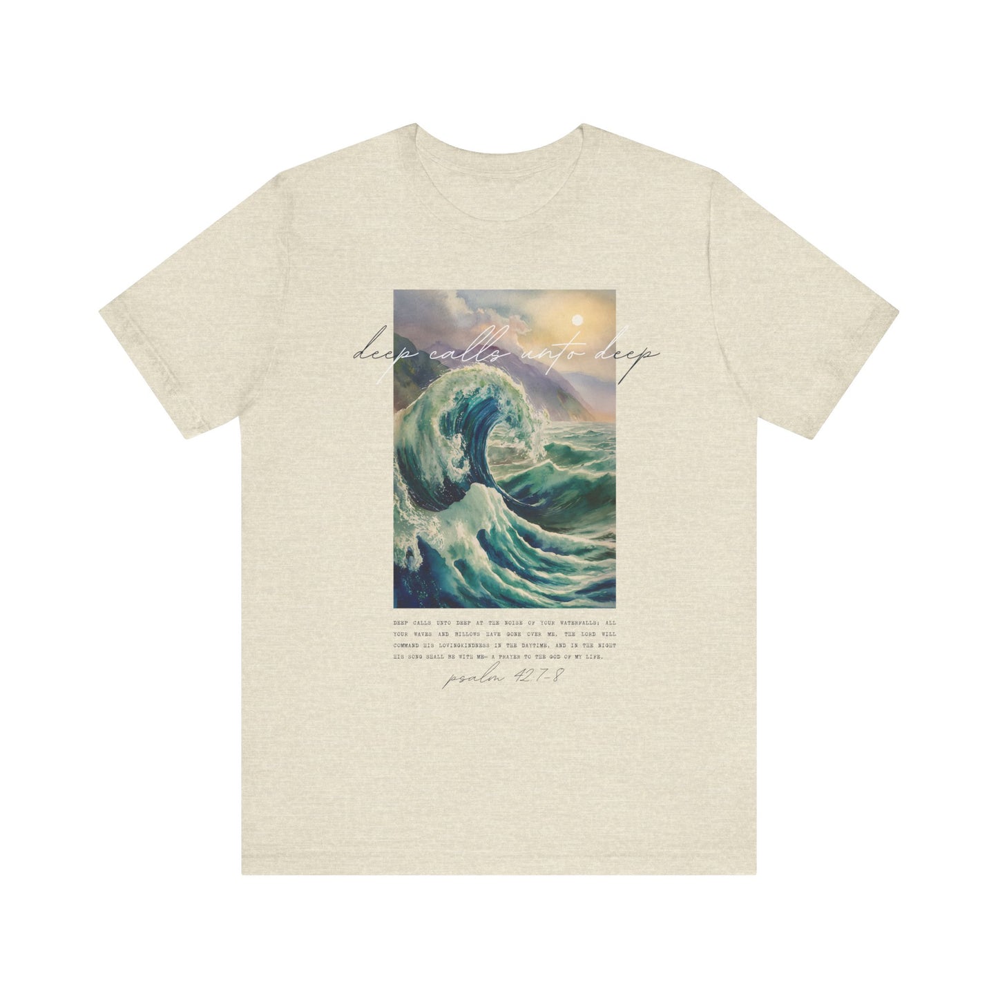 Ocean Wave Inspirational Unisex Jersey Tee - Deep Calls Unto Deep