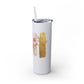Floral Inspirational Skinny Tumbler with Straw - 20oz - Perfect for Gifts & Daily Use