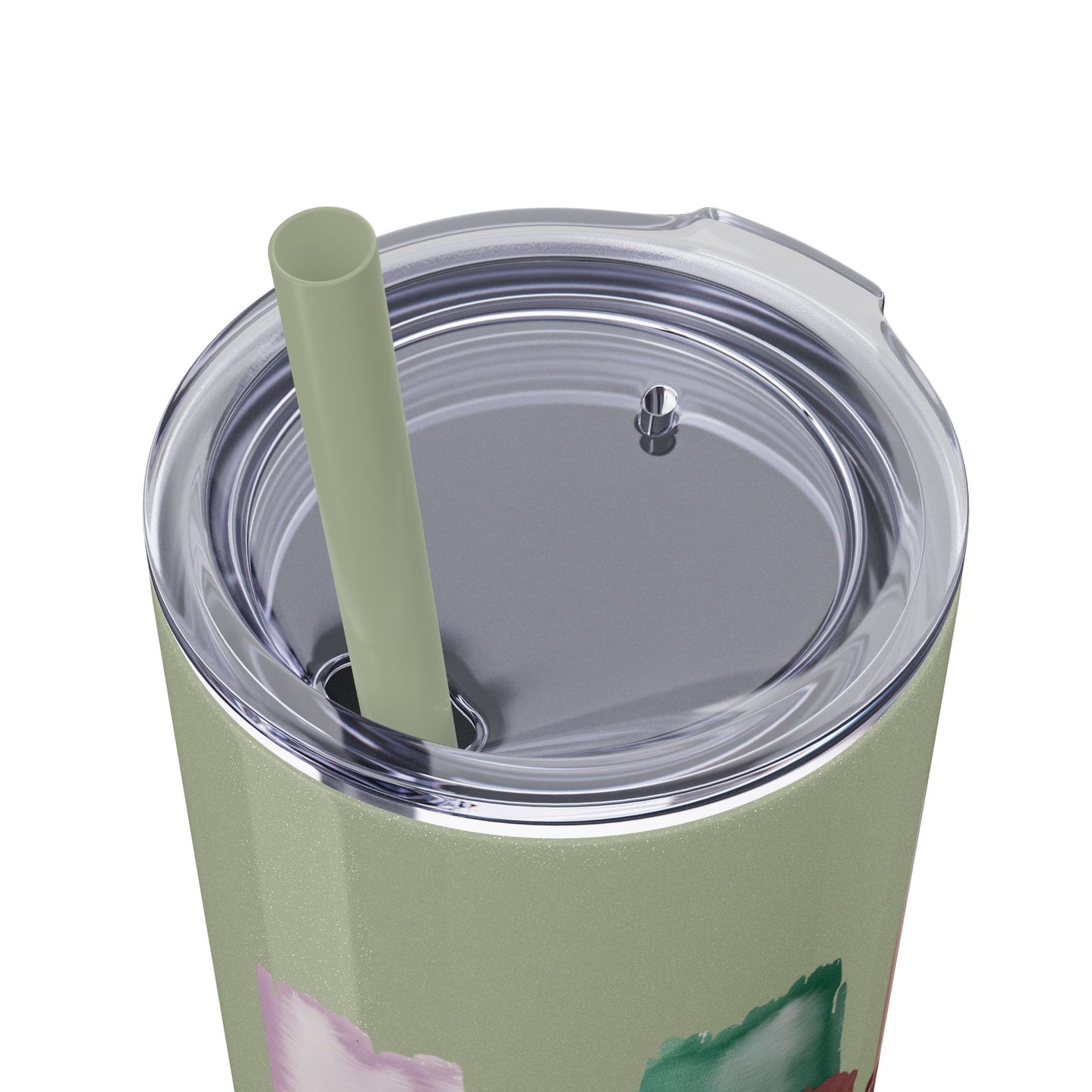 Floral Inspirational Skinny Tumbler with Straw - 20oz - Perfect for Gifts & Daily Use