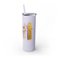 Floral Inspirational Skinny Tumbler with Straw - 20oz - Perfect for Gifts & Daily Use