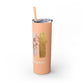 Floral Inspirational Skinny Tumbler with Straw - 20oz - Perfect for Gifts & Daily Use