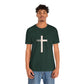"Tetelestai" Distressed Cross Tee – Faith Worn Boldly