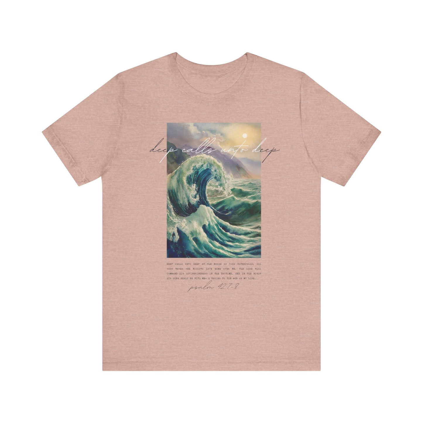 Ocean Wave Inspirational Unisex Jersey Tee - Deep Calls Unto Deep