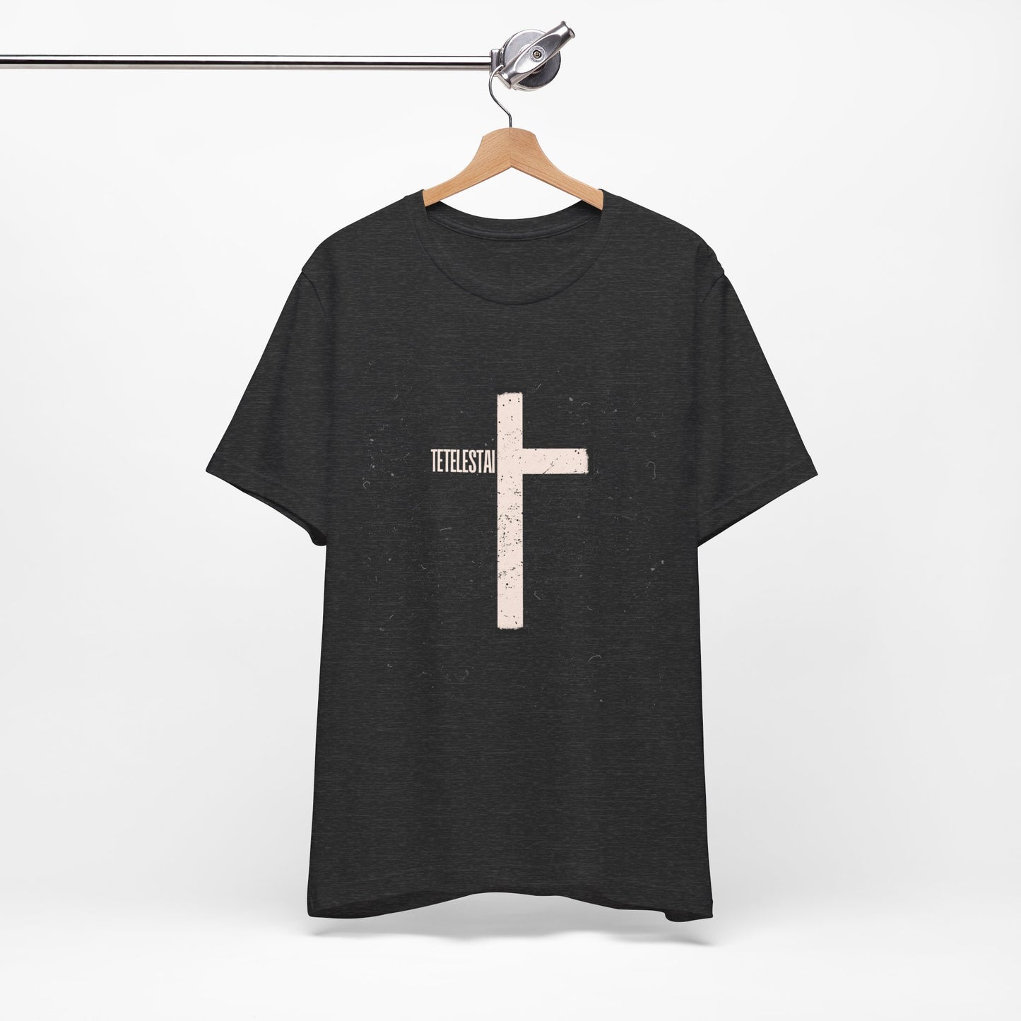 "Tetelestai" Distressed Cross Tee – Faith Worn Boldly