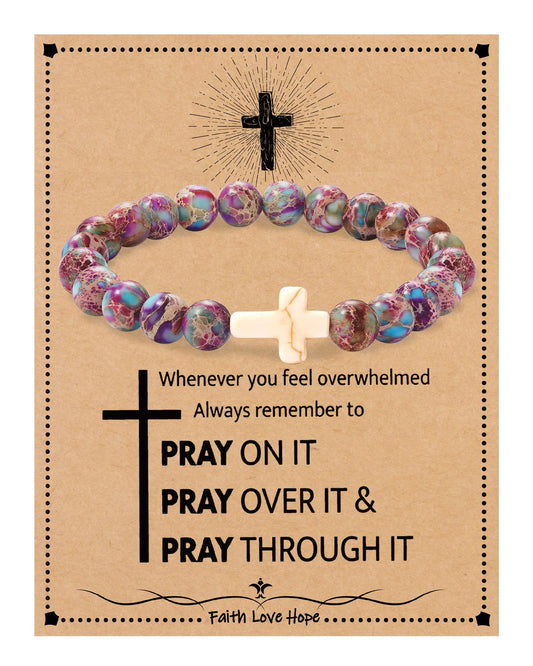 Devotional Cross Beaded Bracelet: Women's Spiritual Jewelry