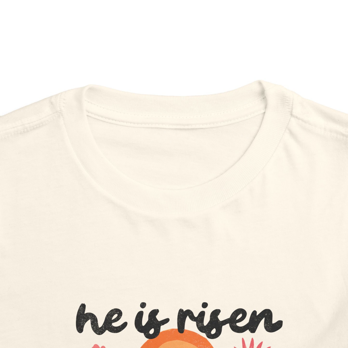 Toddler Short Sleeve Tee - "He is Risen, Jesus Lives" Inspirational Design