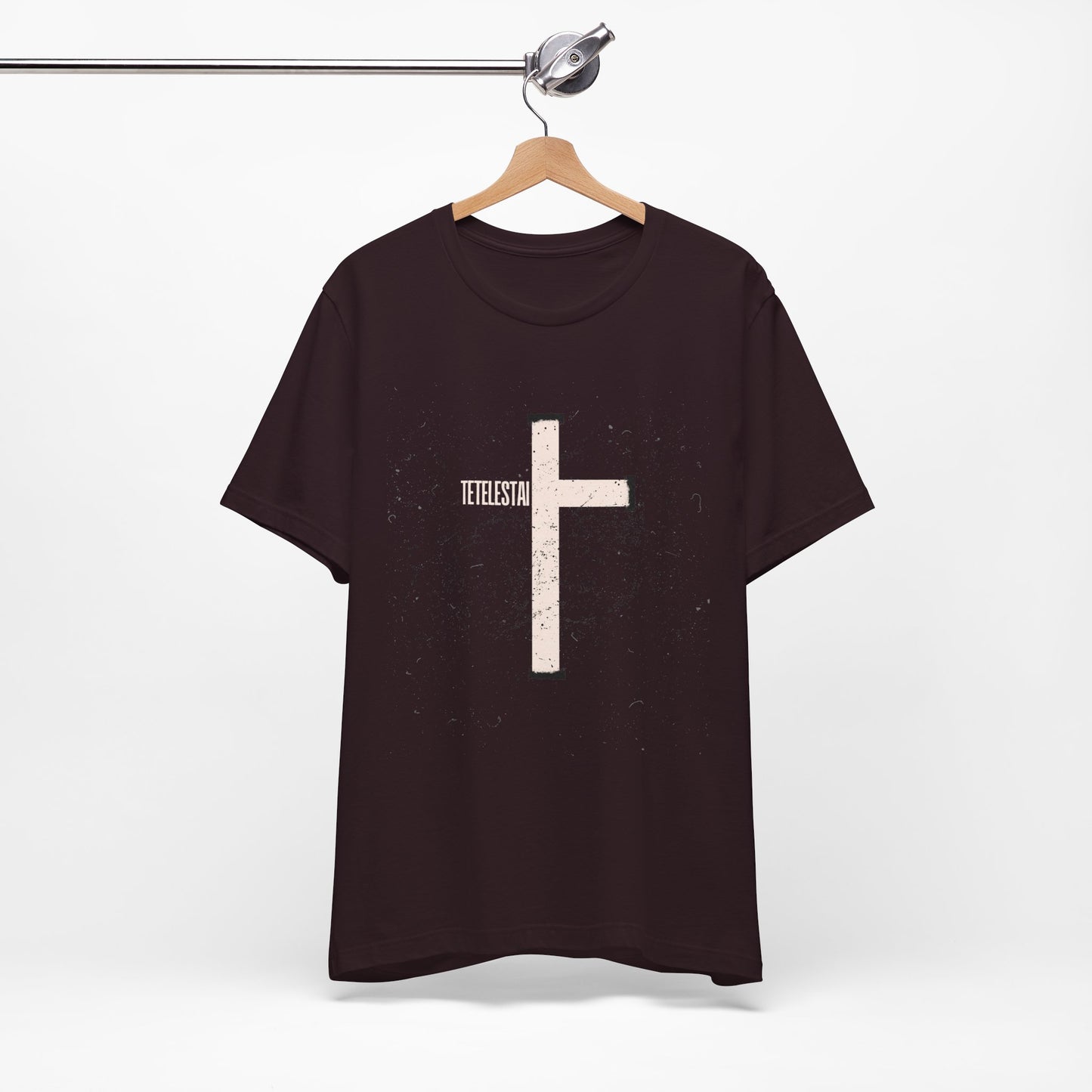 "Tetelestai" Distressed Cross Tee – Faith Worn Boldly