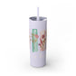 Floral Inspirational Skinny Tumbler with Straw - 20oz - Perfect for Gifts & Daily Use