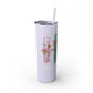 Floral Inspirational Skinny Tumbler with Straw - 20oz - Perfect for Gifts & Daily Use