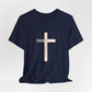 "Tetelestai" Distressed Cross Tee – Faith Worn Boldly