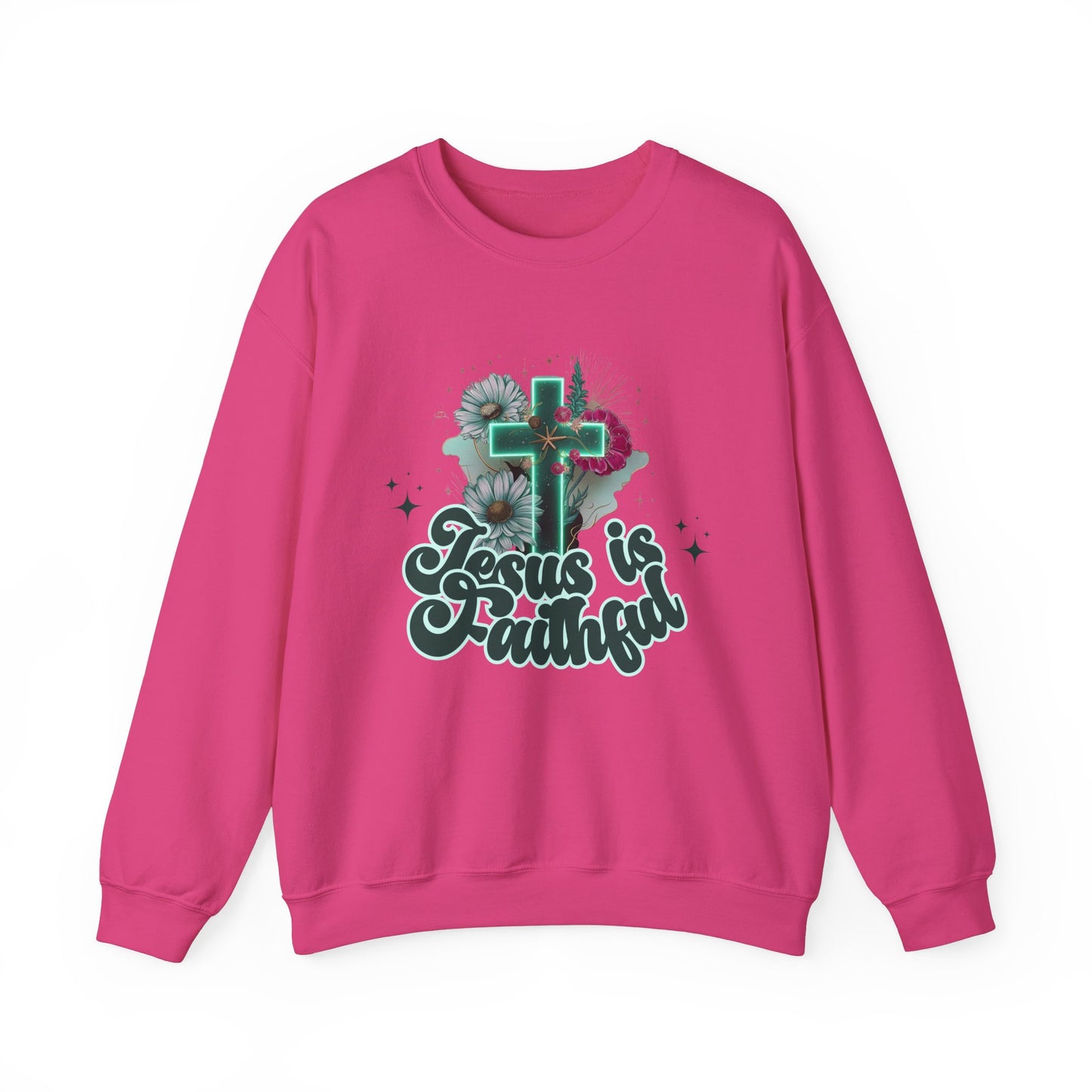 Faithful Jesus Crewneck Sweatshirt - Inspirational Christian Apparel