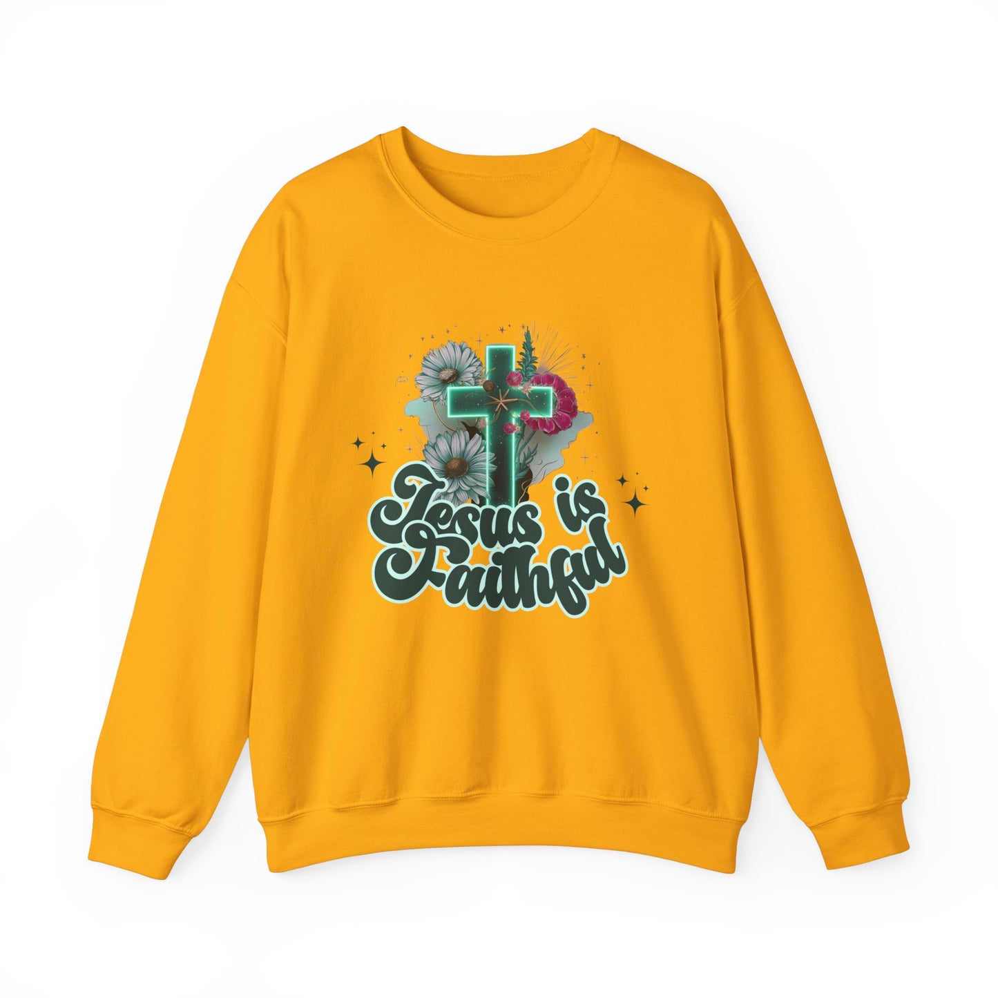 Faithful Jesus Crewneck Sweatshirt - Inspirational Christian Apparel