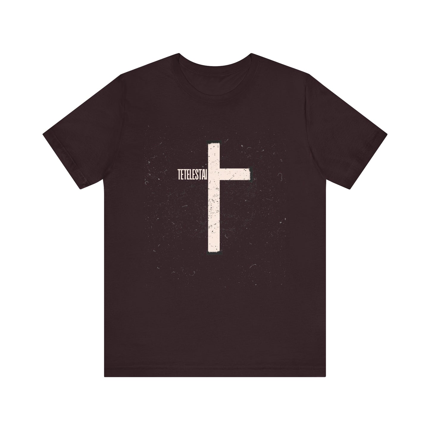 "Tetelestai" Distressed Cross Tee – Faith Worn Boldly