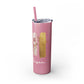 Floral Inspirational Skinny Tumbler with Straw - 20oz - Perfect for Gifts & Daily Use
