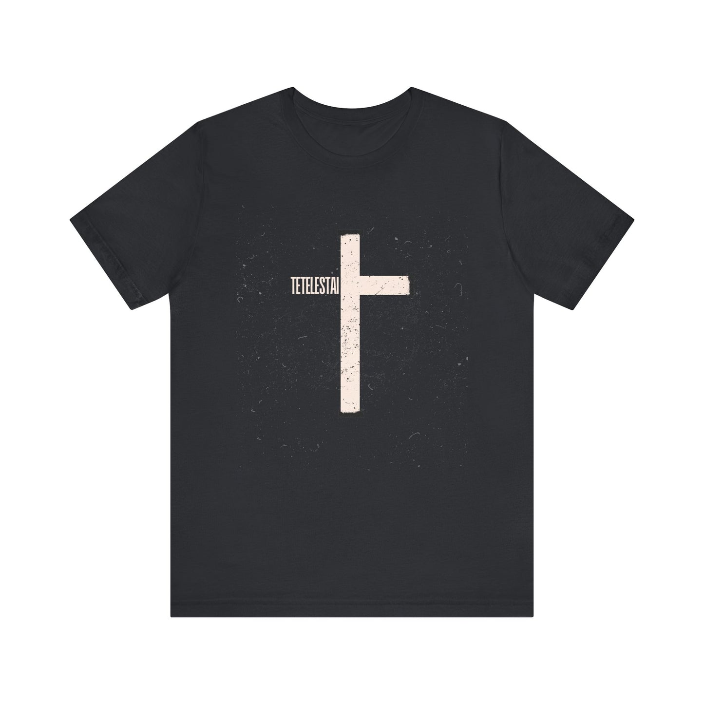 "Tetelestai" Distressed Cross Tee – Faith Worn Boldly