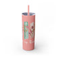Floral Inspirational Skinny Tumbler with Straw - 20oz - Perfect for Gifts & Daily Use